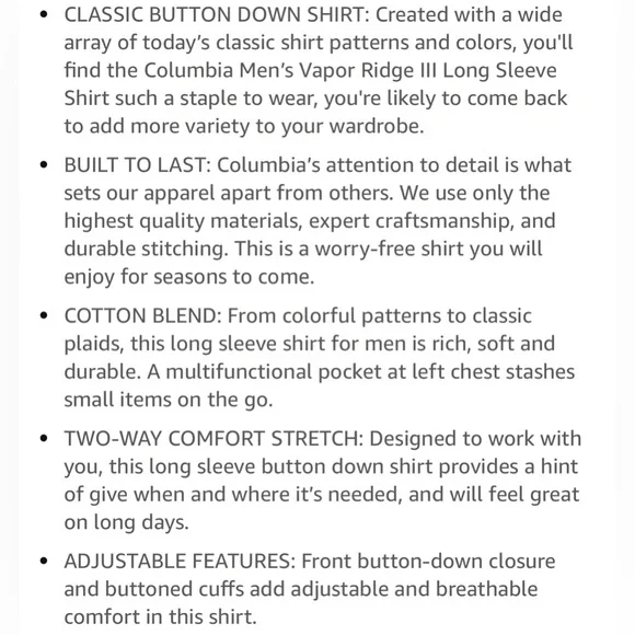 Columbia Vapor Ridge III Button Down Shirt - Picture 7 of 10